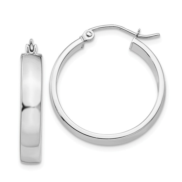 Million Charms 14k White Gold Polished Hoop Earring, 22mm x 4mm