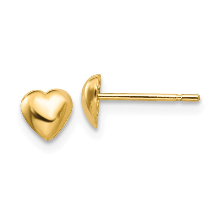 Million Charms 14k Yellow Gold Polished Heart Post Earrings, 5mm x 5mm