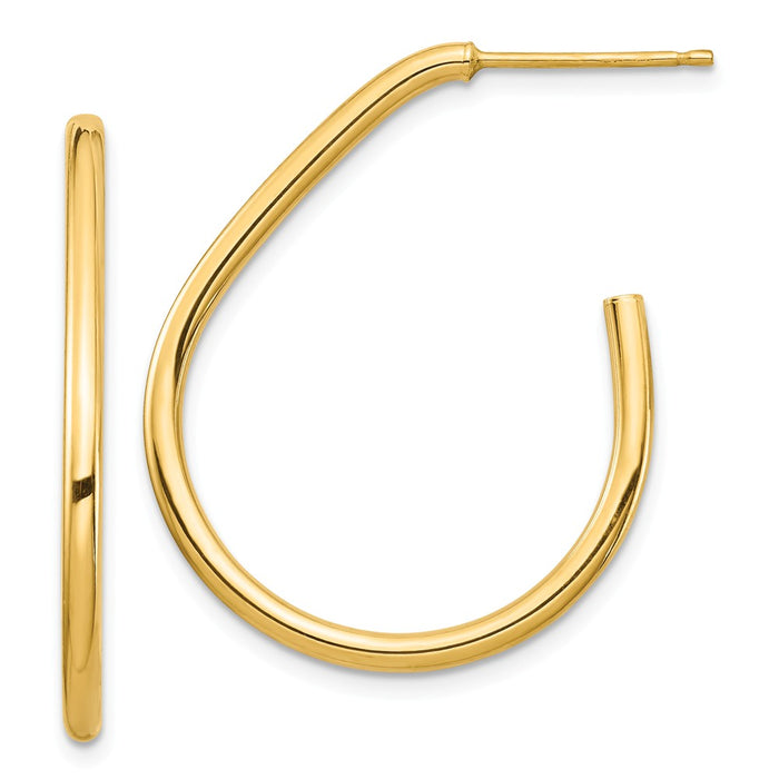 Million Charms 14k Yellow Gold Polished Post Dangle Earrings, 31.67mm x 25.35mm