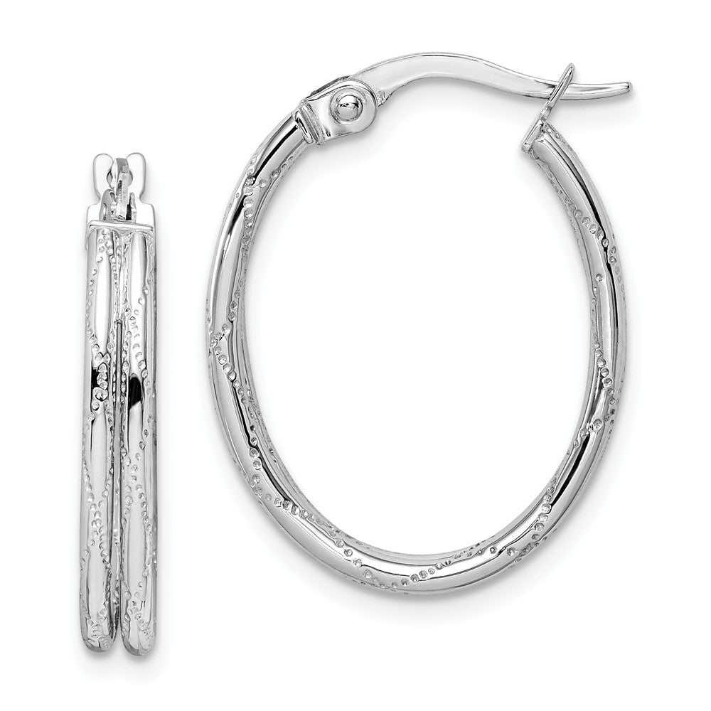 Million Charms 14K White Gold Hoop Earrings,