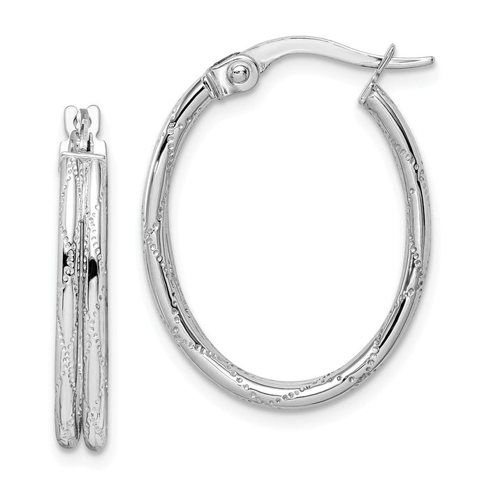 Million Charms 14K White Gold Hoop Earrings,