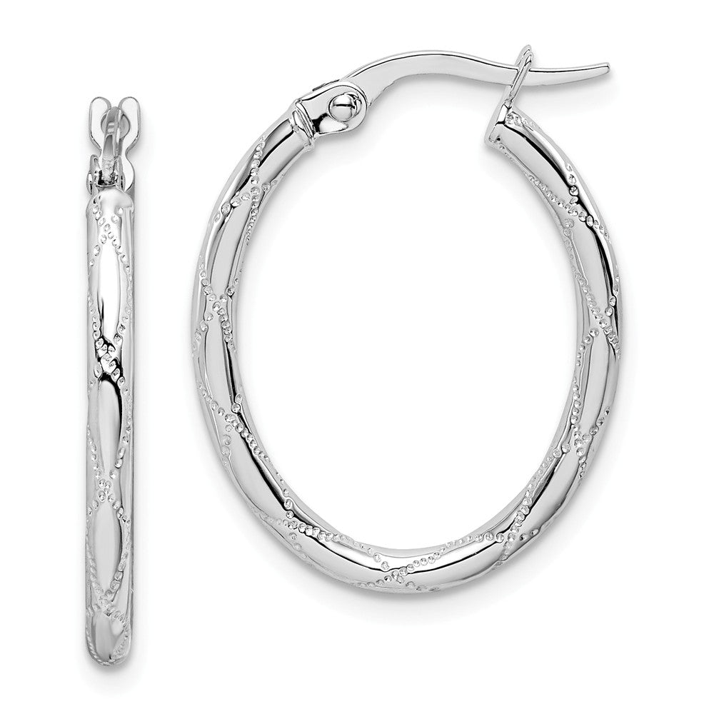 Million Charms 14K White Gold Hoop Earrings,