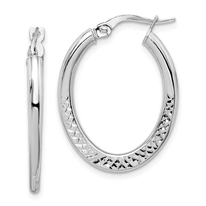 Million Charms 14K White Gold Hoop Earrings,