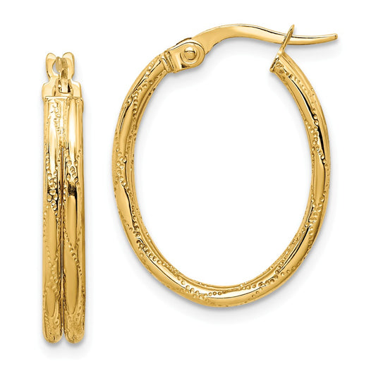 Million Charms 14k Yellow Gold Yellow Gold Hoop Earrings,