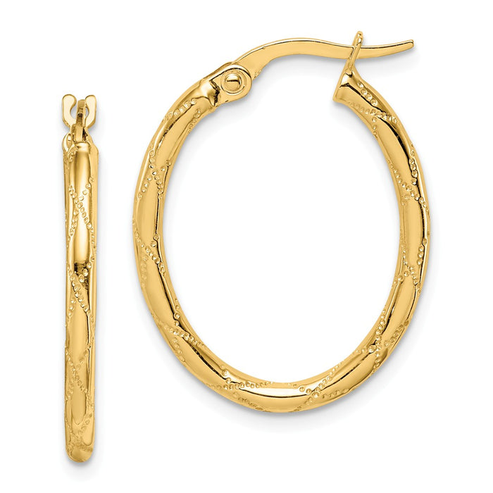 Million Charms 14k Yellow Gold Yellow Gold Hoop Earrings,