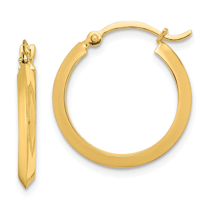 Million Charms 14k Yellow Gold Polished Hoop Earrings, 19.5mm x 18.8mm