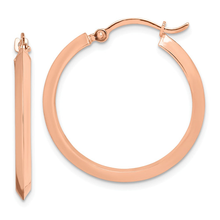 Million Charms 14K Rose Gold Polished Hoop Earrings, 26mm x 25mm