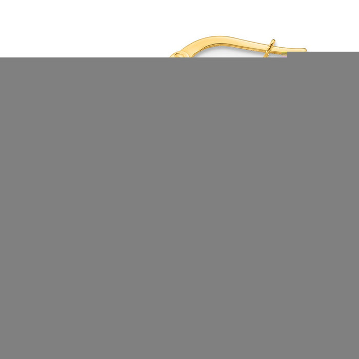 Million Charms 14k Yellow Gold Small 2x4mm Textured Square Hoop Earrings, 23.22mm x 22.47mm