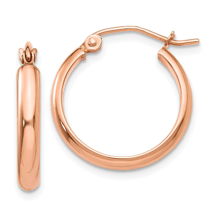 Million Charms 14k Rose Gold Hoop Earrings, 18mm x 2.75mm