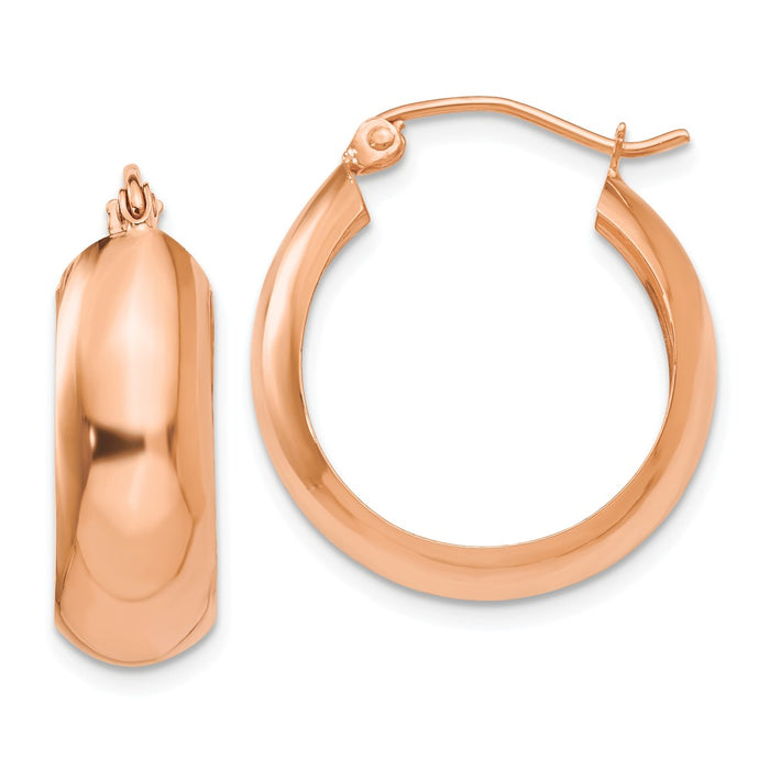 Million Charms 14k Rose Gold Hoop Earrings, 21mm x 7mm