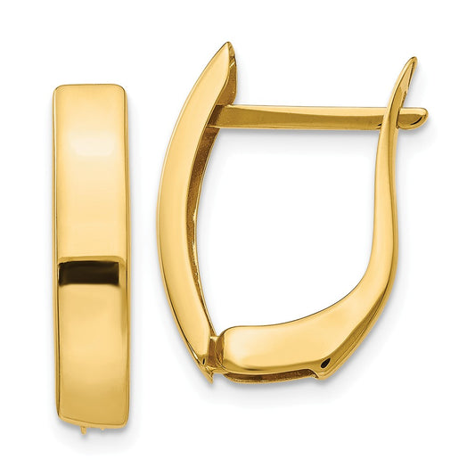 Million Charms 14k Yellow Gold Gold Polished Hinged Post Earrings, 20mm x 5mm