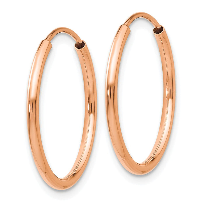 Million Charms 14k Rose Gold Polished Endless Tube Hoop Earrings, 20mm x 20mm