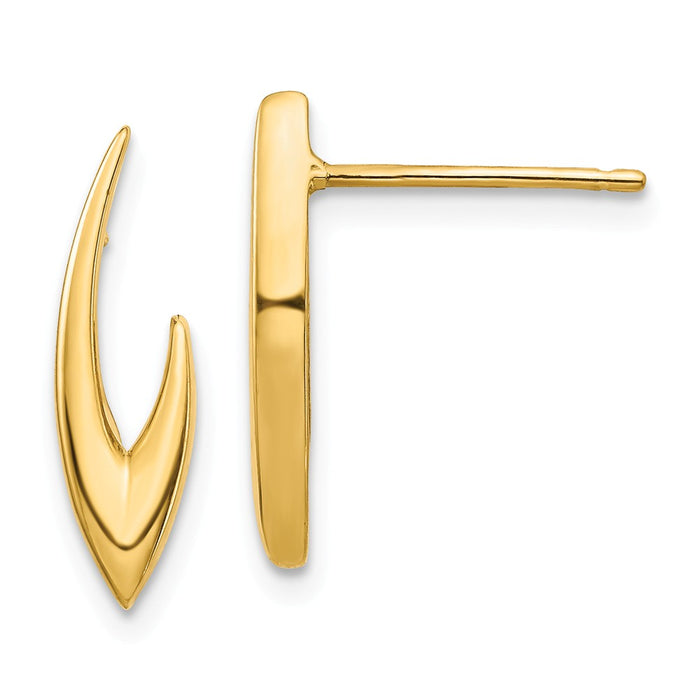Million Charms 14k Yellow Gold Post Earrings, 15.86mm x 4.64mm