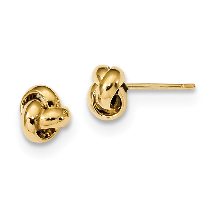 Million Charms 14k Yellow Gold Gold Polished Love Knot Post Earrings, 7mm