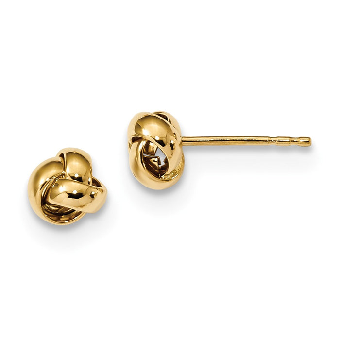 Million Charms 14k Yellow Gold Gold Polished Love Knot Post Earrings, 6.2mm