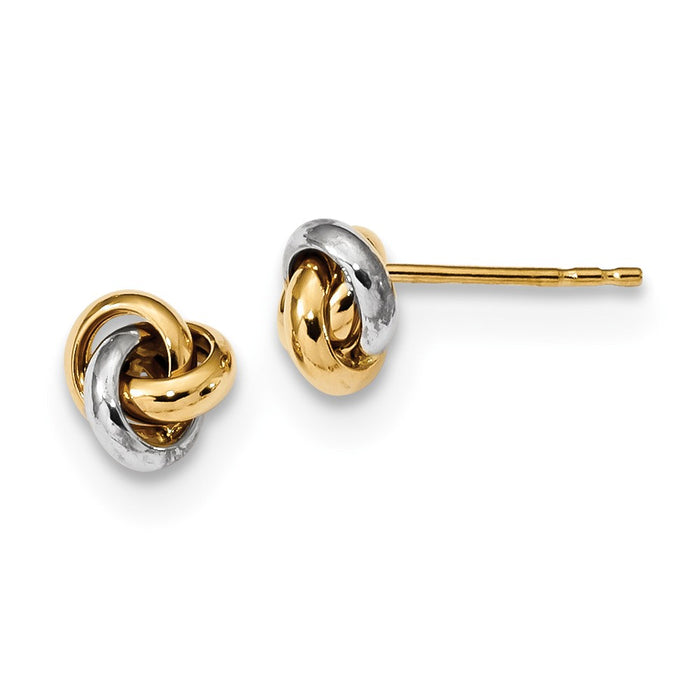 Million Charms 14k Two-Tone Polished Love Knot Post Earrings, 7mm