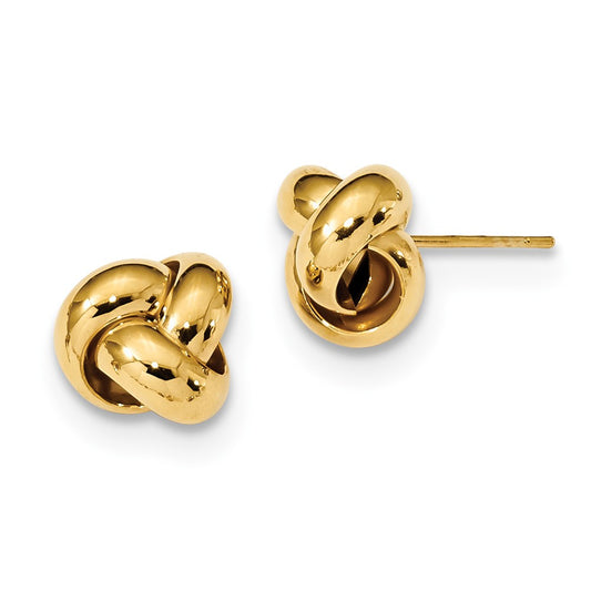 Million Charms 14k Yellow Gold Polished Love Knot Post Earrings, 10mm x 10mm
