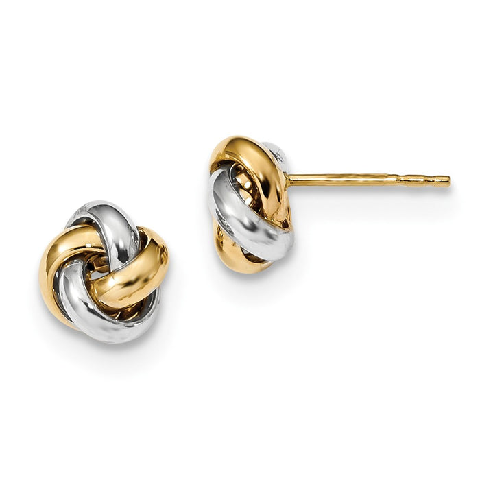 Million Charms 14k Two-Tone Polished Love Knot Post Earrings, 8mm