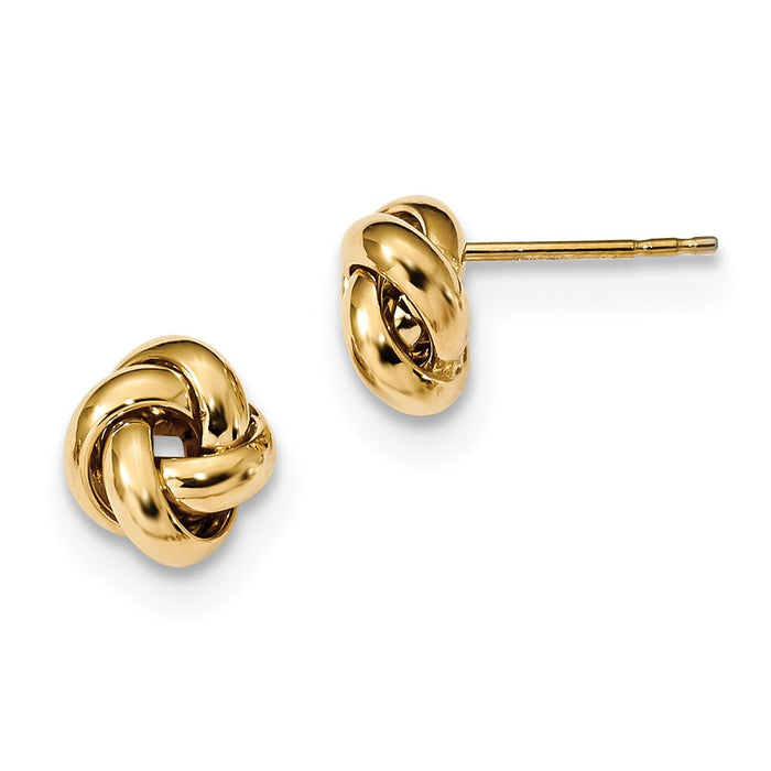 Million Charms 14k Yellow Gold Polished Love Knot Post Earrings, 8.5mm