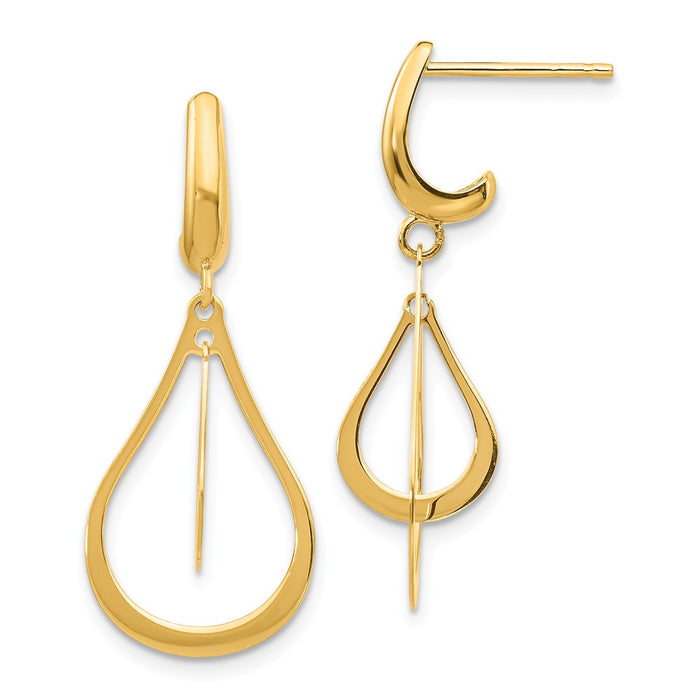 Million Charms 14k Yellow Gold Polished Dangle Earrings,