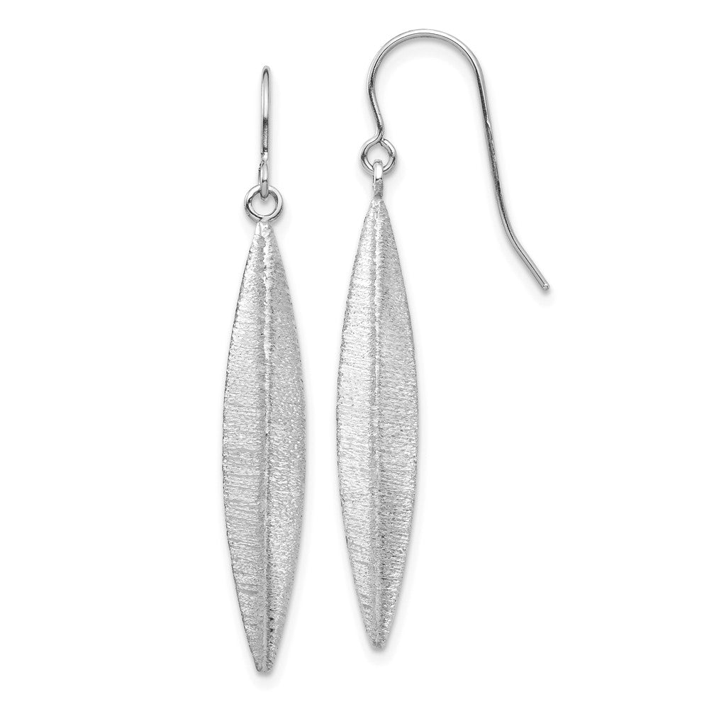 Million Charms 14K White Gold Brushed Dangle Earrings,