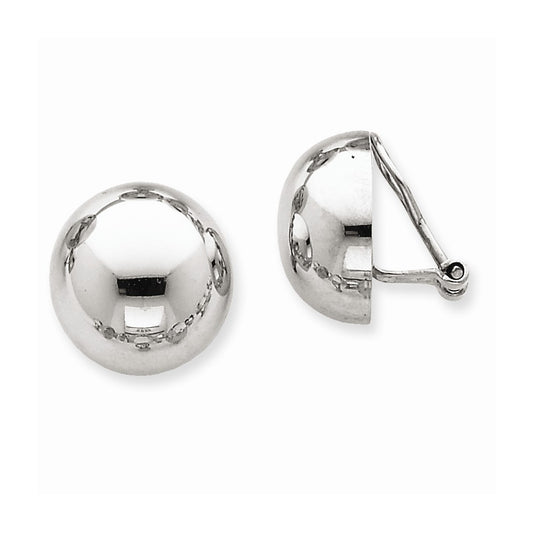 Million Charms 14k White Gold Polished Non-pierced Earrings, 17mm x 17mm