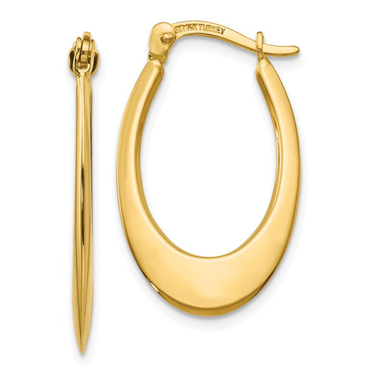 Million Charms 14k Yellow Gold Polished Hoop Earrings, 11mm x 1mm