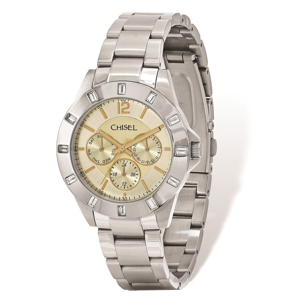 Fashion Watches,  Men's Chisel Stainless Steel Champagne Dial Watch