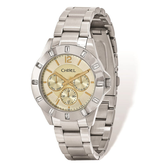 Fashion Watches,  Men's Chisel Stainless Steel Champagne Dial Watch