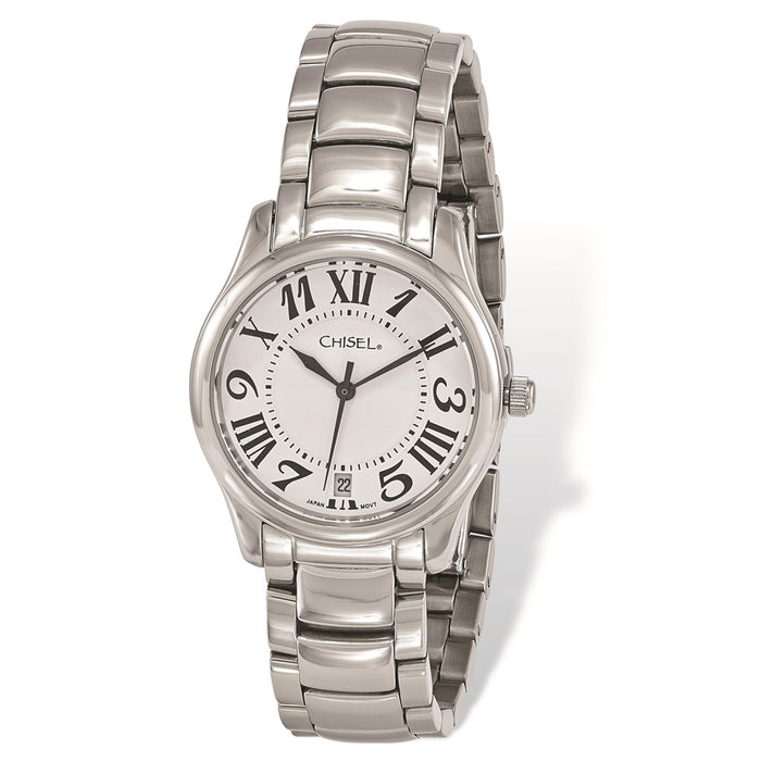 Fashion Watches,  Ladies' Chisel Stainless Steel White Dial Watch