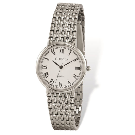 Fashion Watches,  Men's Chisel Stainless Steel White Dial Watch