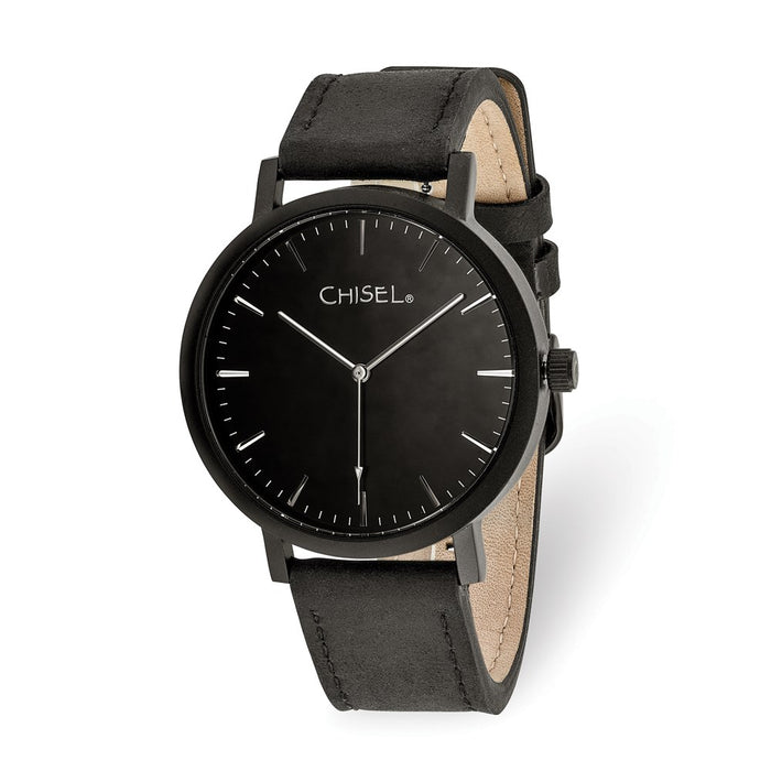 Fashion Watches,  Chisel Matte Black IP-plated Black Dial Watch