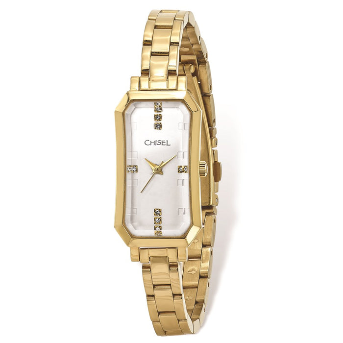 Fashion Watches,  Ladies' Chisel IP-plated Stainless Steel Silver Dial Watch