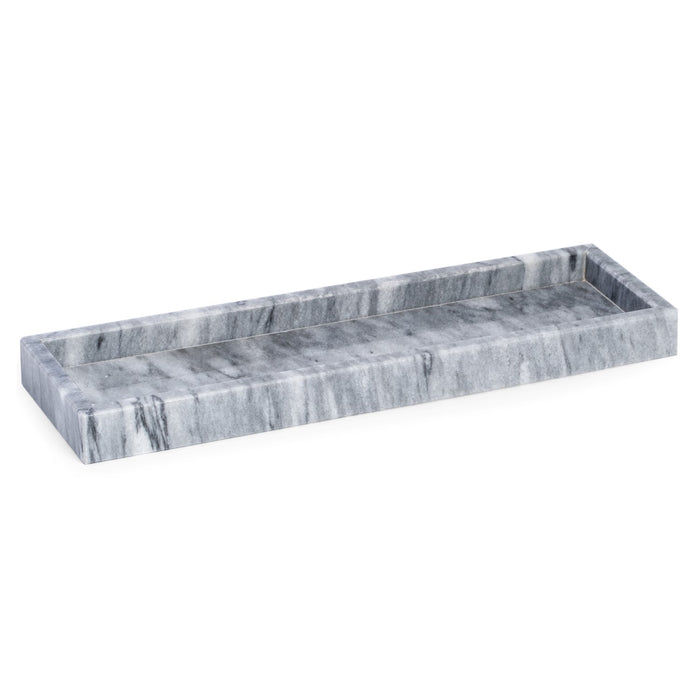 Occasion Gallery GRAY/WHITE Color Marble Bath Tray in Cloud Grey  14.25 L x 3.75 W x 4 H in.