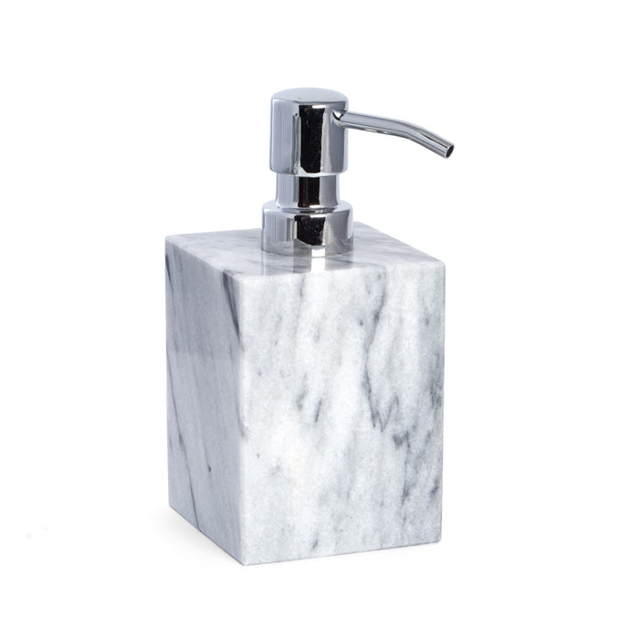 Occasion Gallery WHITE/GRAY Color Marble Bath Soap Dispenser in Cloud Grey  3 L x 3 W x 6 H in.