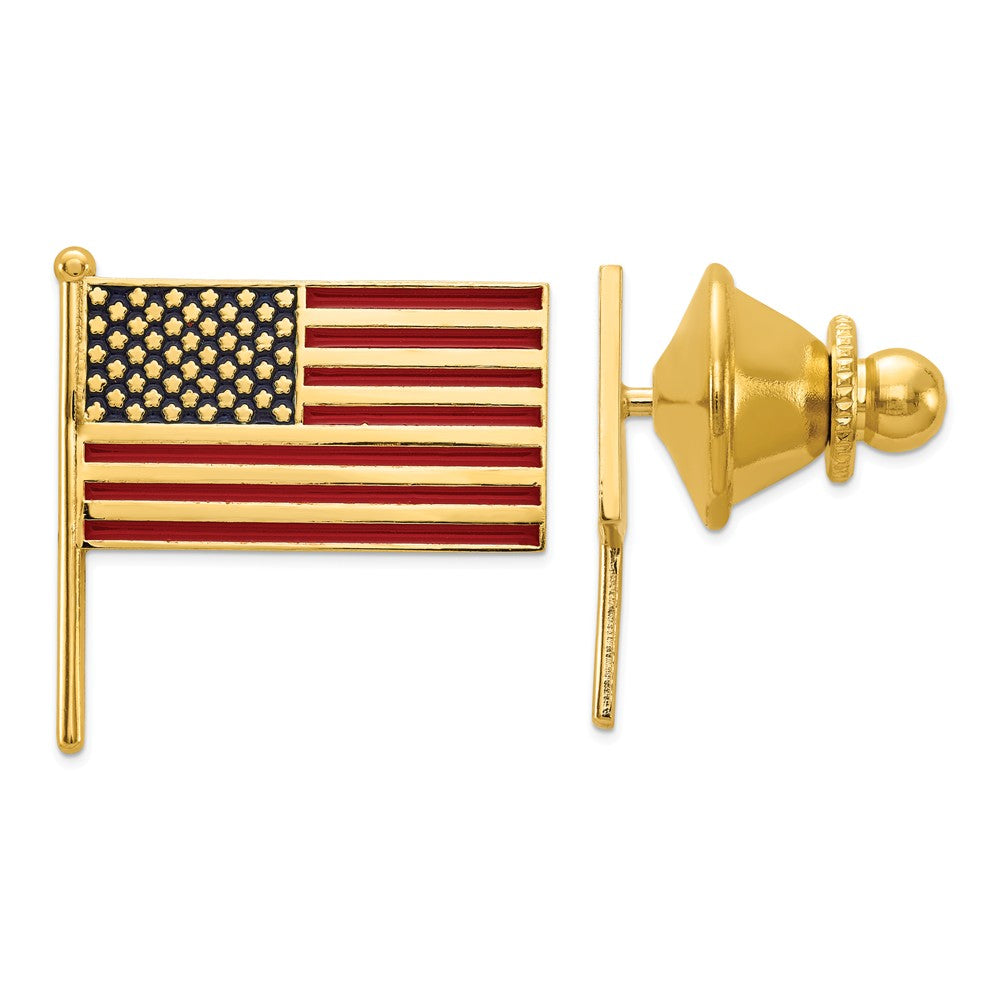 Occasion Gallery, Men's Accessories, 14k Yellow Gold Enameled Flag Tie Tac