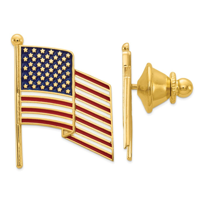 Occasion Gallery, Men's Accessories, 14k Yellow Gold Enameled Flag Tie Tac