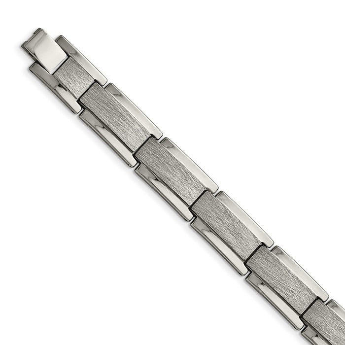 Chisel Brand Jewelry, Tungsten Polished and Satin 8.25in Men's Bracelet