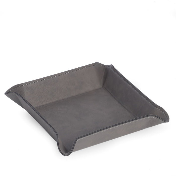 Occasion Gallery GRAY Color Square Valet in Grey Leatherette 6 L x 6 W x 1.25 H in.