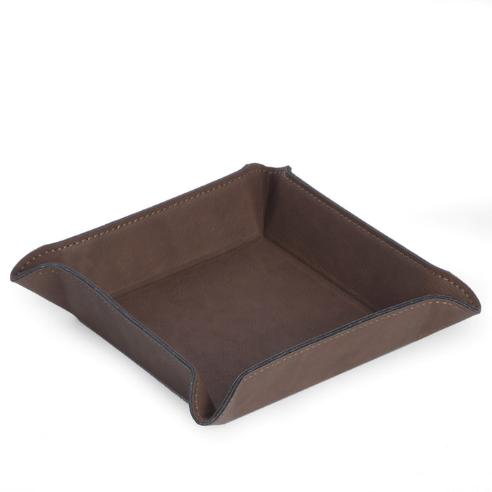 Occasion Gallery BROWN  Color Square Valet in Rustic Brown Leatherette 6 L x 6 W x 1.25 H in.