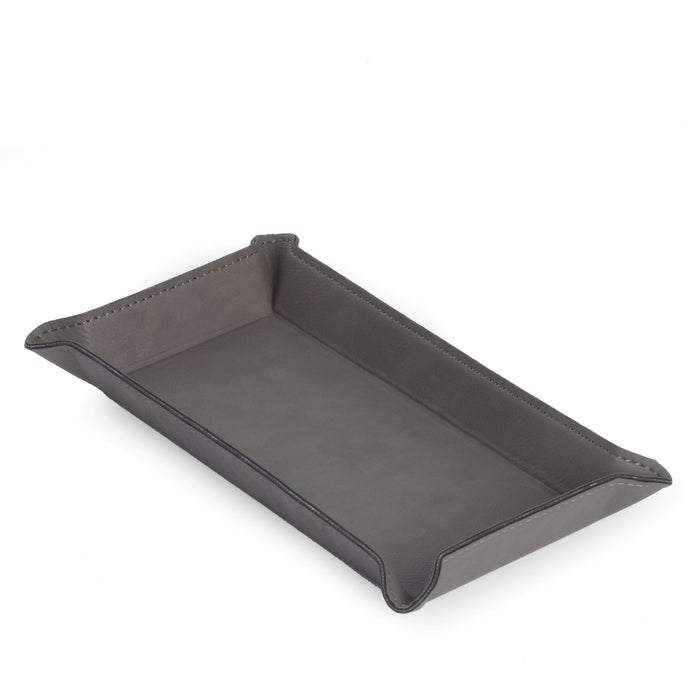 Occasion Gallery GRAY Color Rectangular Valet in Grey Leatherette 8.25 L x 4.25 W x 1.25 H in.