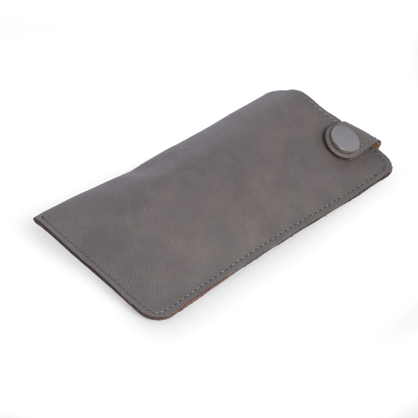Occasion Gallery GRAY Color Eye Glass Sleeve with Snap Closure in Grey Leatherette 3.25 L x 0.25 W x 7 H in.