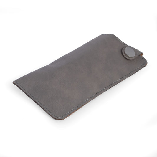 Occasion Gallery GRAY Color Eye Glass Sleeve with Snap Closure in Grey Leatherette 3.25 L x 0.25 W x 7 H in.