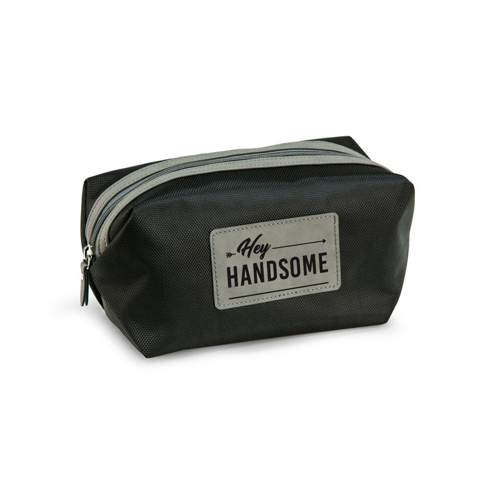 Occasion Gallery Black/Brown  Color Hey Handsome water resistant performance nylon dope kit with black accents.  9 L x 4.5 W x 5 H in.
