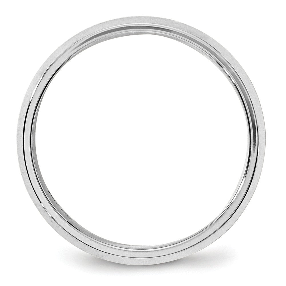 10k White Gold 6mm Bevel Edge Comfort Fit Wedding Band Size 4