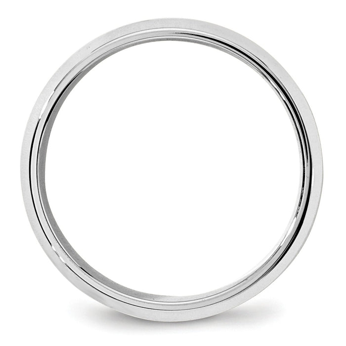 10k White Gold 7mm Bevel Edge Comfort Fit Wedding Band Size 5.5