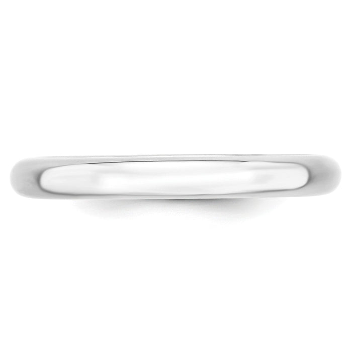 10k White Gold 3mm Standard Comfort Fit Wedding Band Size 6.5