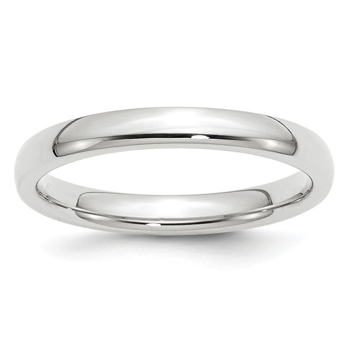 10k White Gold 3mm Standard Comfort Fit Wedding Band Size 5