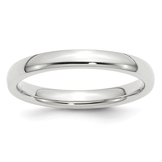 10k White Gold 3mm Standard Comfort Fit Wedding Band Size 7