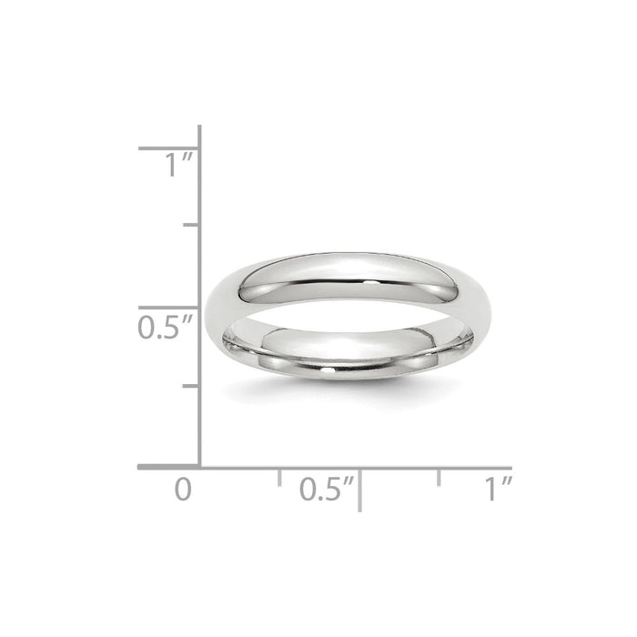 10k White Gold 4mm Standard Comfort Fit Wedding Band Size 12.5